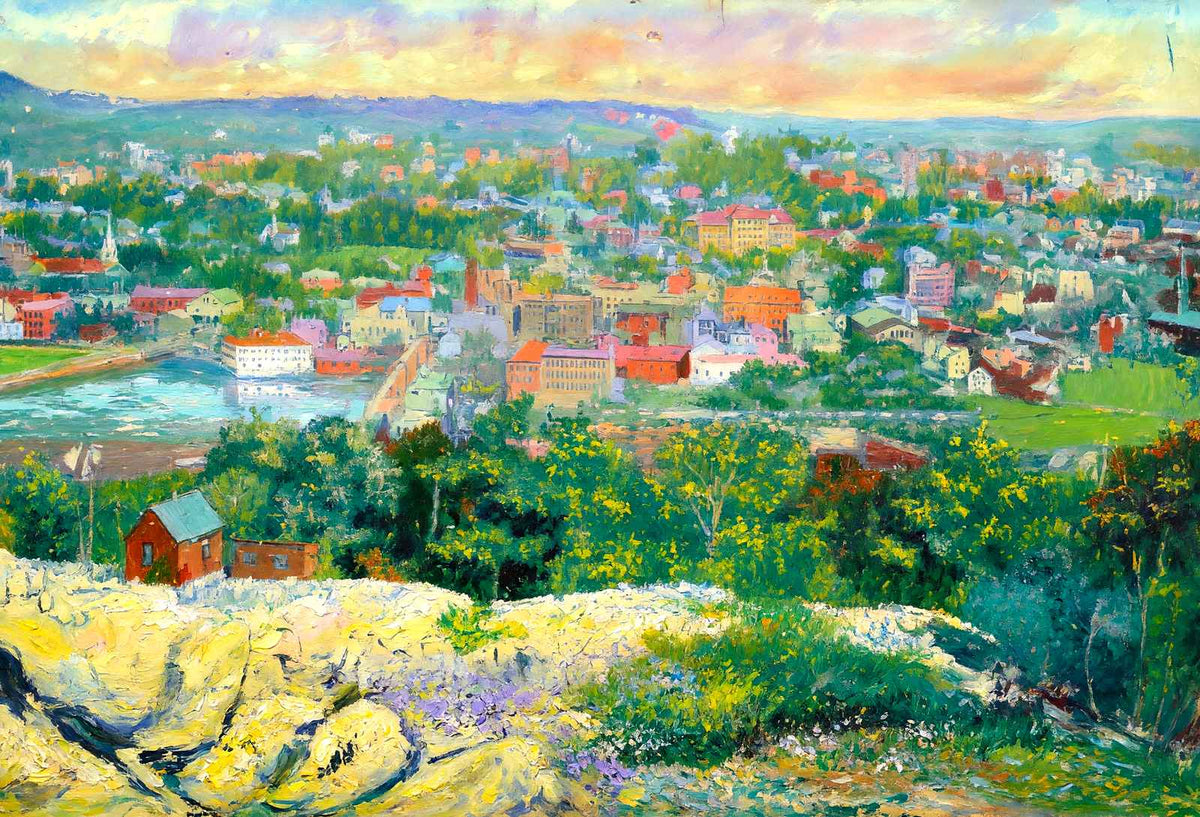 Bird's-eye View from Rollstone Hill, Fitchburg, MA in 1907 Art Print (7 Sizes)