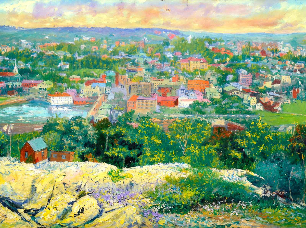 Bird's-eye View from Rollstone Hill, Fitchburg, MA in 1907 Art Print (7 Sizes)