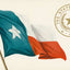 Flag and Great Seal of Texas in 1906 Vintage Print (7 Sizes) - Enhanced