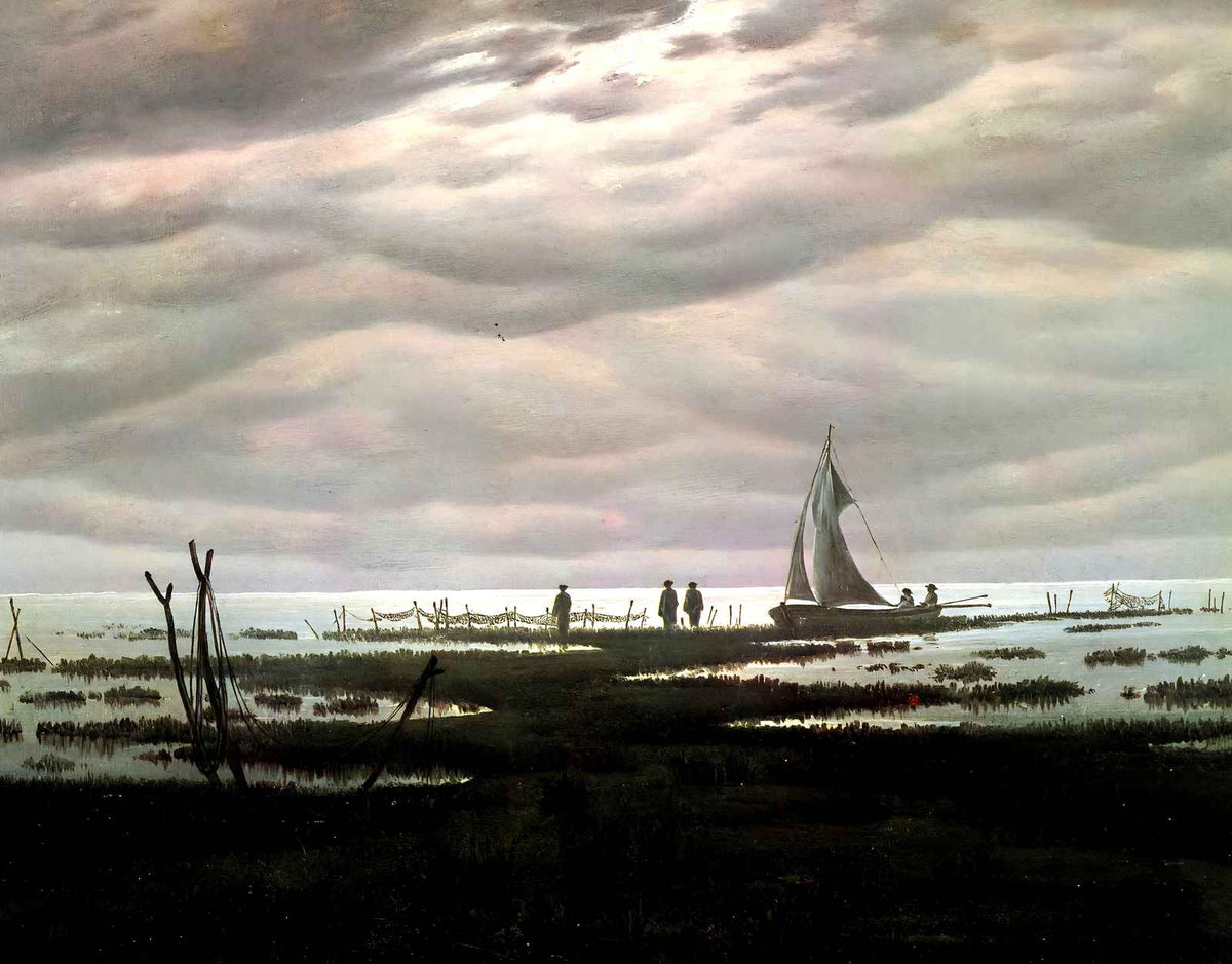 Flat Country Shank at Bay of Greifswald Art Print 1834 by Friedrich (6 Sizes)