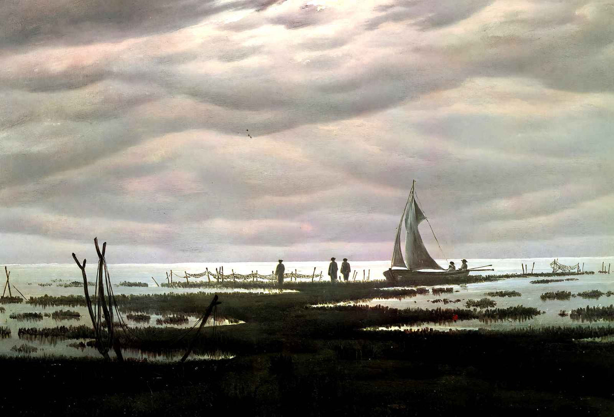 Flat Country Shank at Bay of Greifswald Art Print 1834 by Friedrich (6 Sizes)