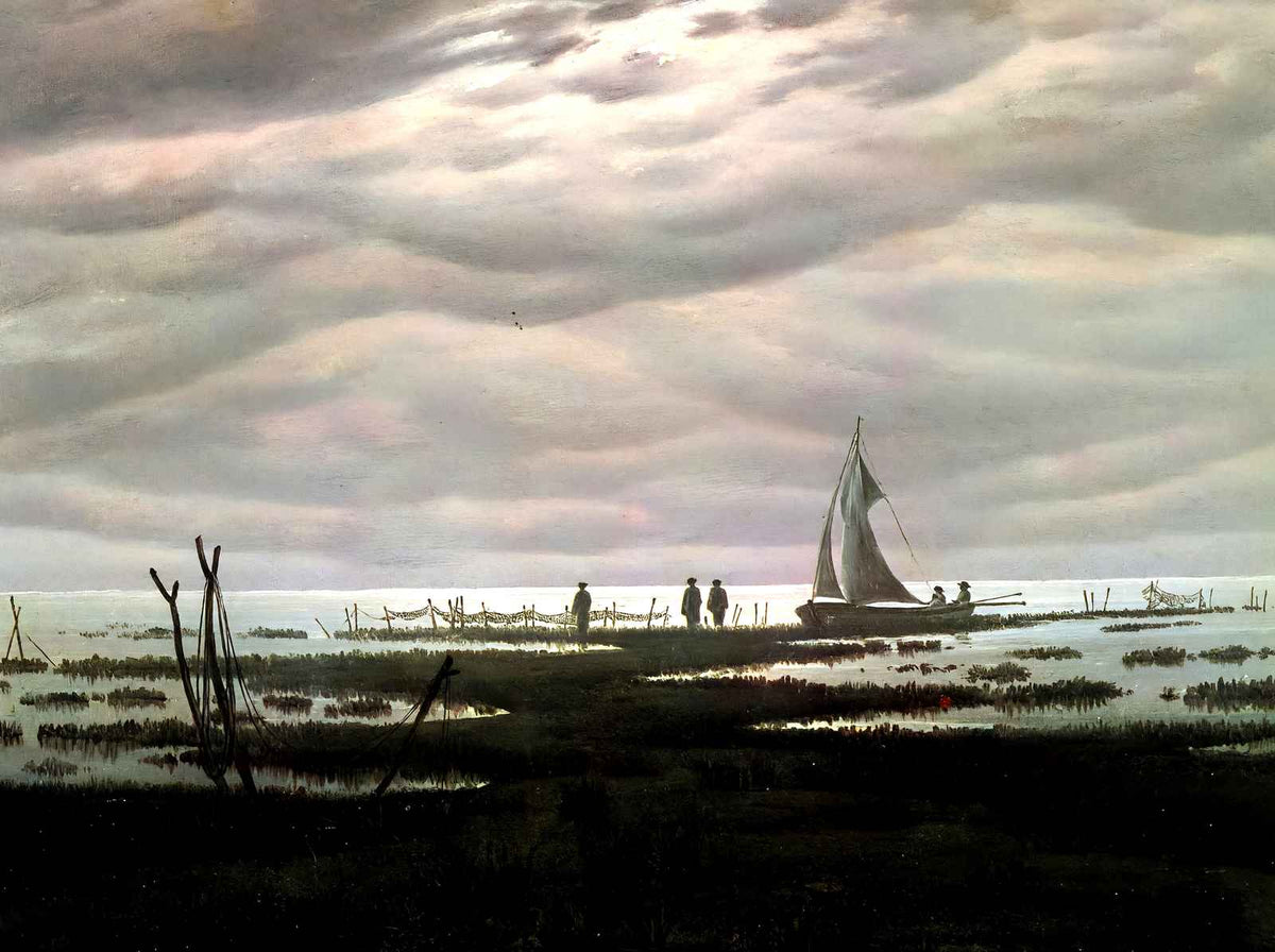 Flat Country Shank at Bay of Greifswald Art Print 1834 by Friedrich (6 Sizes)