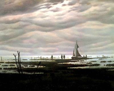 Flat Country Shank at Bay of Greifswald art print by Caspar David Friedrich (1834)