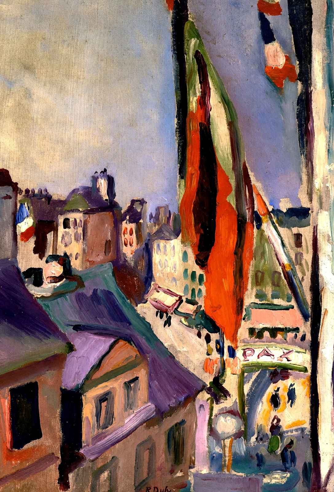 Flag Decorated Street Art Print 1906 Painting by Pierre-Auguste Renoir (6 Sizes)