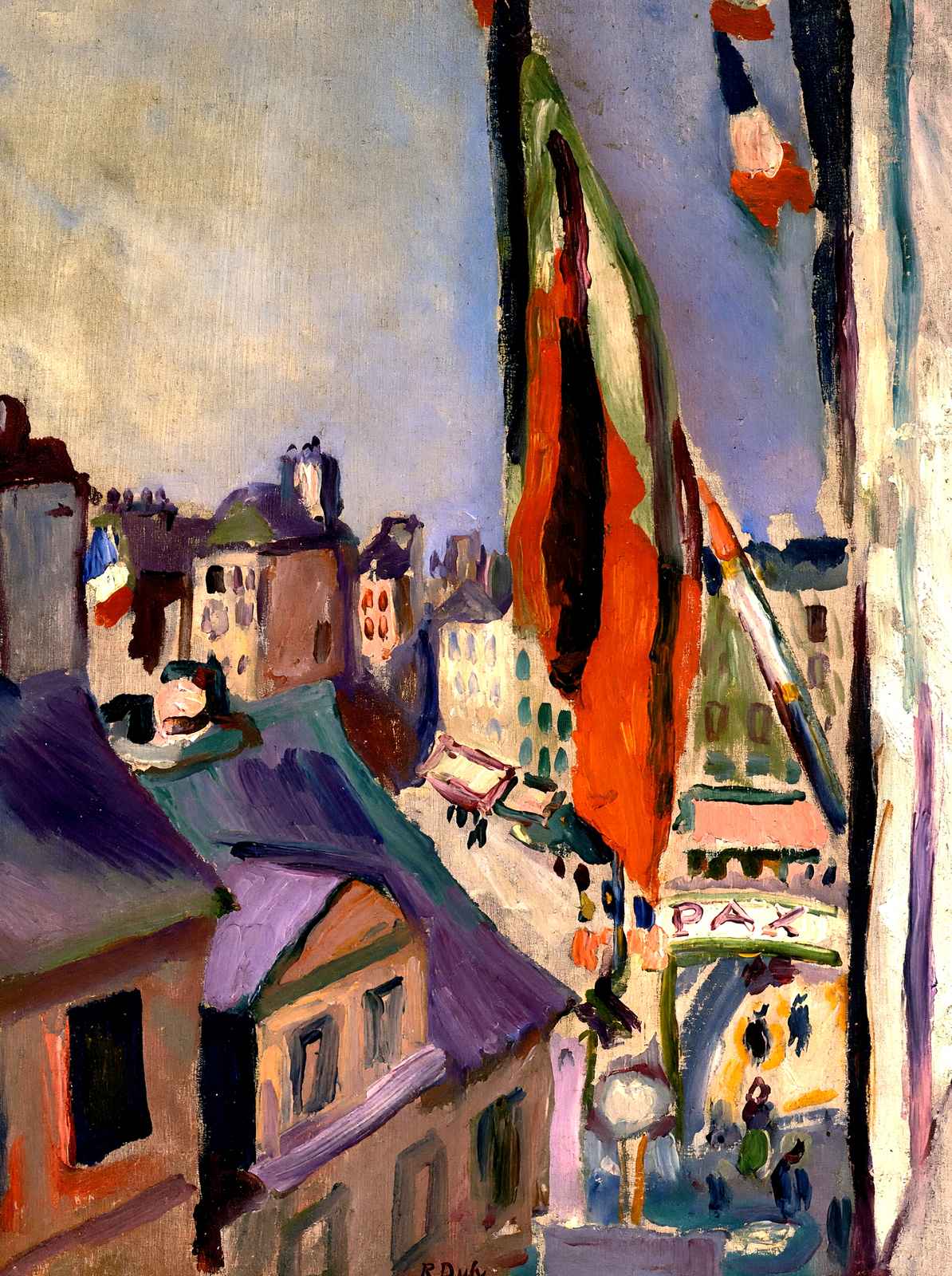 Flag Decorated Street Art Print 1906 Painting by Pierre-Auguste Renoir (6 Sizes)