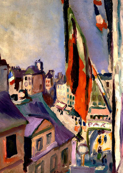 Flag Decorated Street Art Print 1906 Painting by Pierre-Auguste Renoir (6 Sizes)