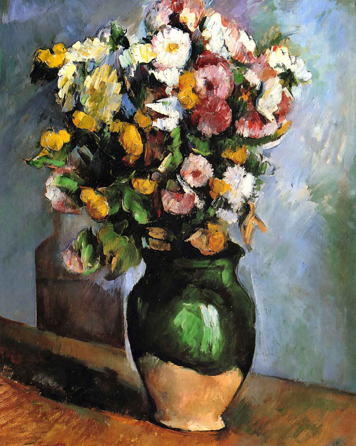 Flowers in an Olive Jar painting by Paul Cezanne (1880)
