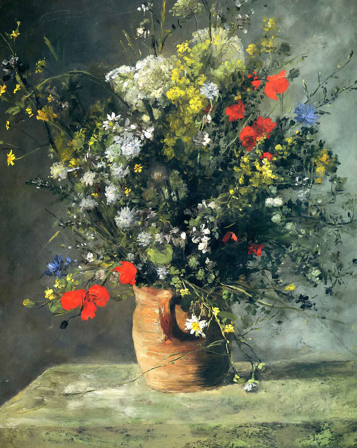 Flowers in a Vase art print by Pierre-Auguste Renoir (1866)
