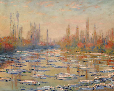 Floating Ice on the Seine fine art print by Claude Monet (1880)