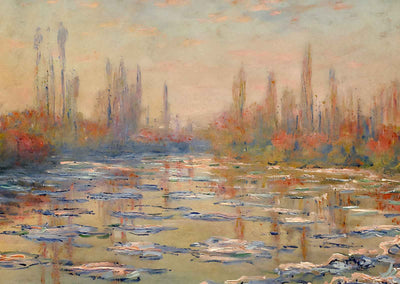 Floating Ice on the Seine 1880 Painting by Claude Monet Art Print (6 Sizes)