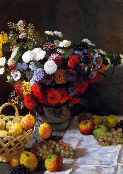 Flowers and Fruit 1869 Painting by Claude Monet Art Print (6 Sizes)