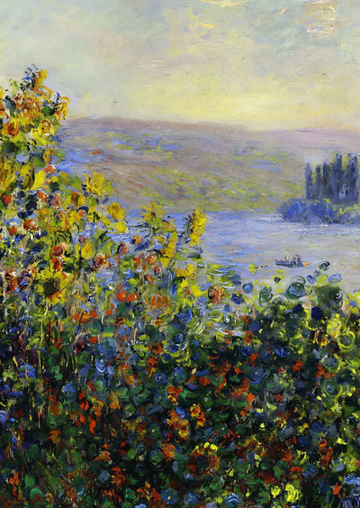 Flowers Beds at Vetheuil 1881 Painting by Claude Monet Fine Art Print (6 Sizes)