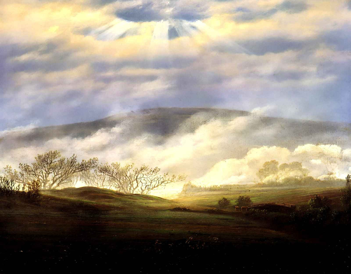 Fog in the Elbe Valley Art Print 1821 by Caspar David Friedrich (6 Sizes)