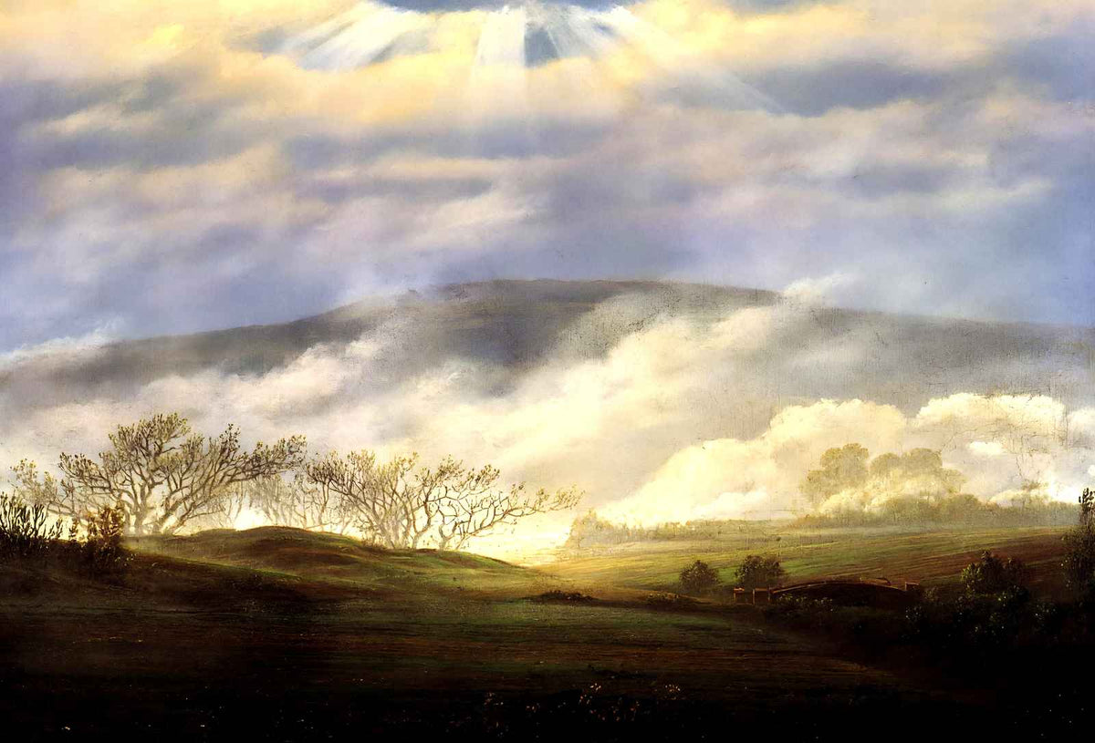 Fog in the Elbe Valley Art Print 1821 by Caspar David Friedrich (6 Sizes)