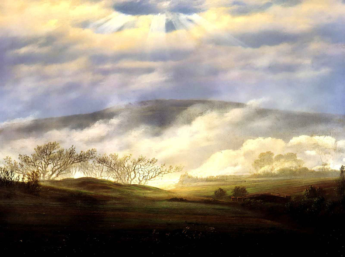 Fog in the Elbe Valley Art Print 1821 by Caspar David Friedrich (6 Sizes)