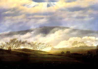 Fog in the Elbe Valley Art Print 1821 by Caspar David Friedrich (6 Sizes)