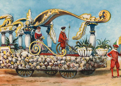 Foliage Pot Float Houston Carnival 1907 Vintage Print (7 Sizes) - Acid Free