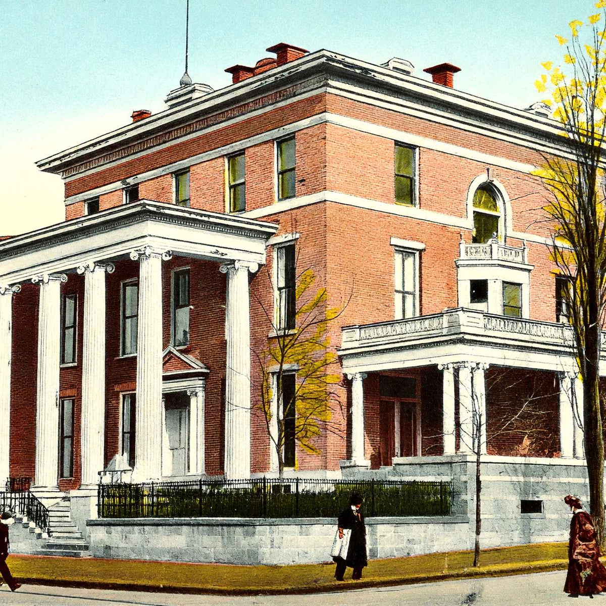 Fort Henry Club Wheeling West Virginia in 1908 Vintage Print (7 Sizes)