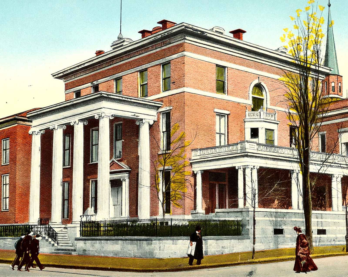 Fort Henry Club in Wheeling in 1908 vintage print