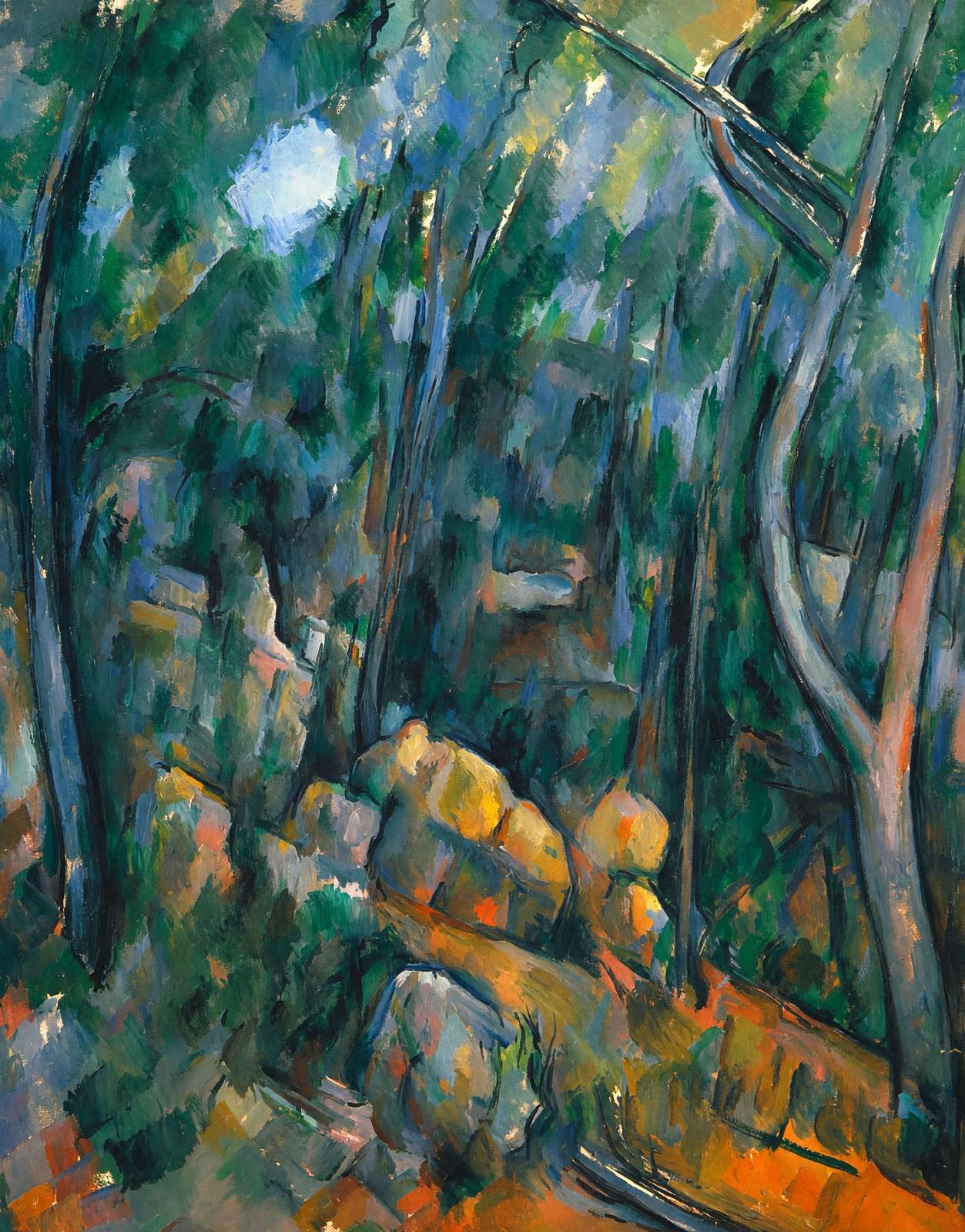 Forest Near the Rocky Caves Above the Chateau Noir 1904 Cezanne Print (6 Sizes)