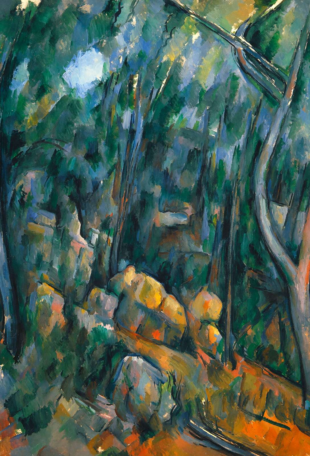 Forest Near the Rocky Caves Above the Chateau Noir 1904 Cezanne Print (6 Sizes)