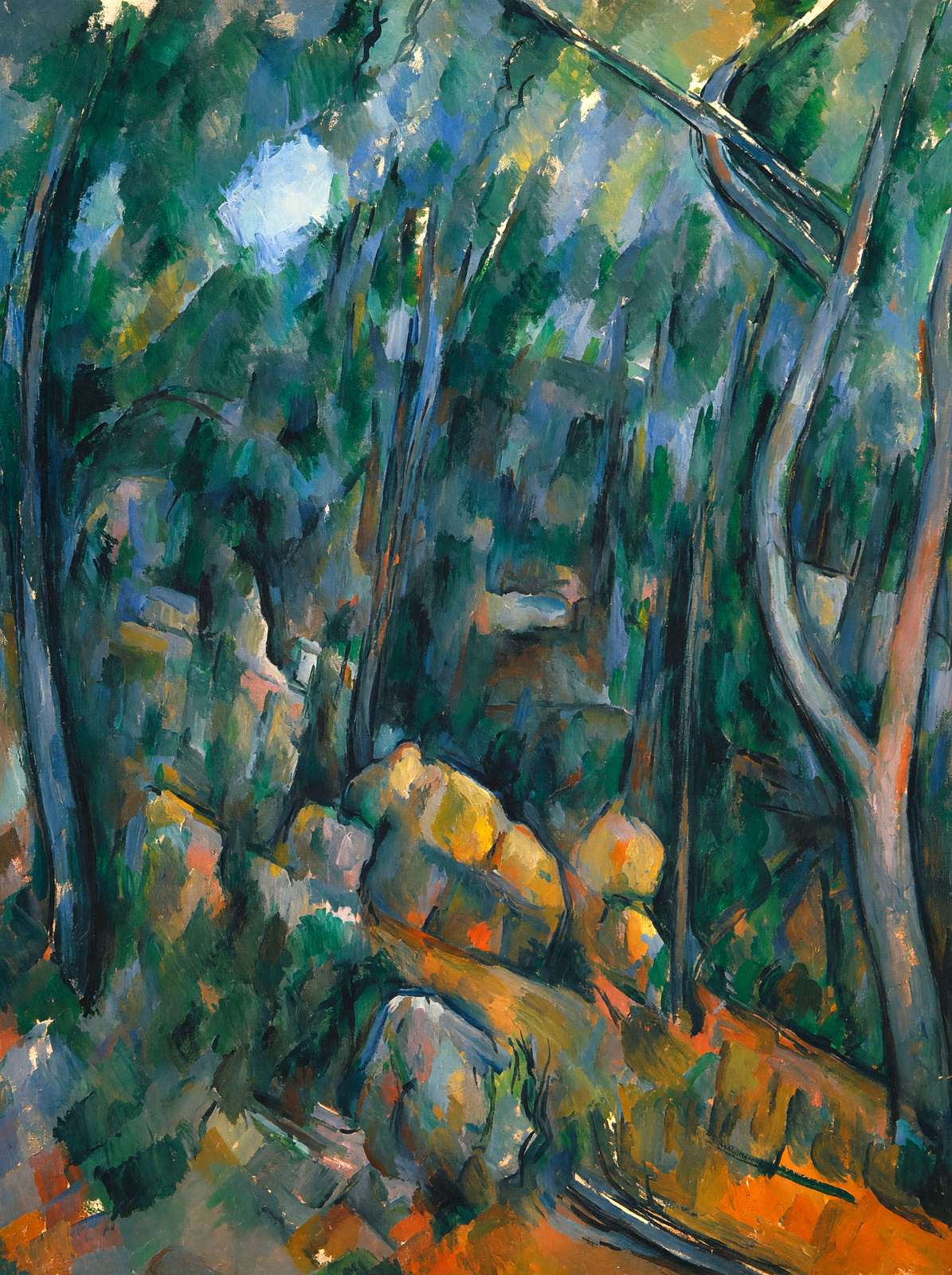Forest Near the Rocky Caves Above the Chateau Noir 1904 Cezanne Print (6 Sizes)