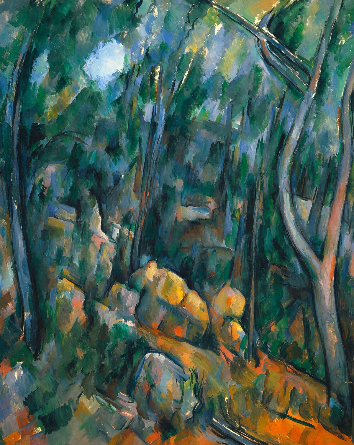 Forest Near the Rocky Caves Above the Chateau Noir fine art print by Paul Cezanne (1904)
