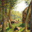 Forest Scene with Two Figures by Camille Pissarro Fine Art Print (6 Sizes)