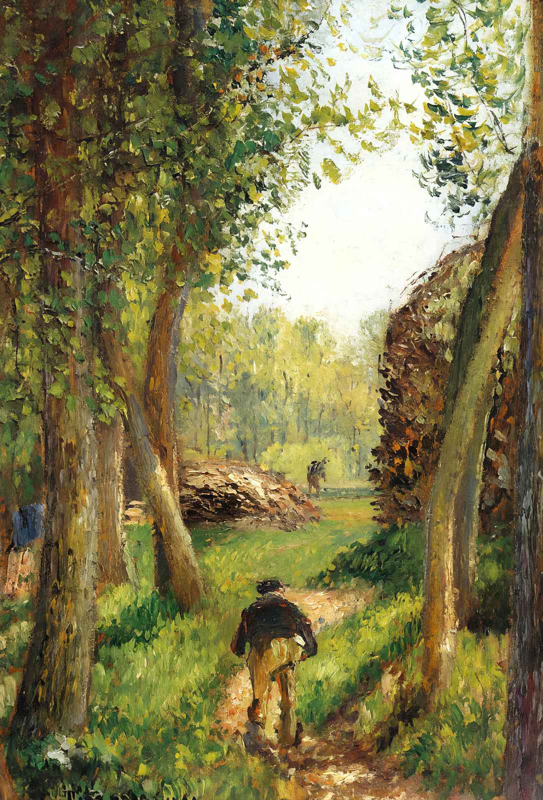 Forest Scene with Two Figures by Camille Pissarro Fine Art Print (6 Sizes)