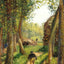 Forest Scene with Two Figures by Camille Pissarro Fine Art Print (6 Sizes)