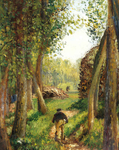 Forest Scene with Two Figures painting print by Camille Pissarro