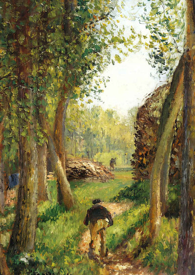Forest Scene with Two Figures by Camille Pissarro Fine Art Print (6 Sizes)