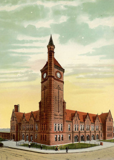 Texas & Pacific Station Fort Worth in 1906 Vintage Print (7 Sizes)