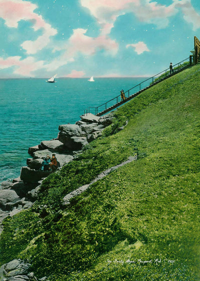 The Forty Steps Newport RI in 1905 Vintage Print (7 Sizes)