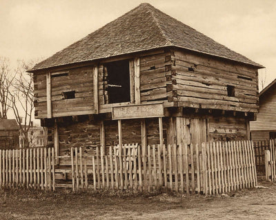 Fort Halifax in Winslow in 1911 vintage print