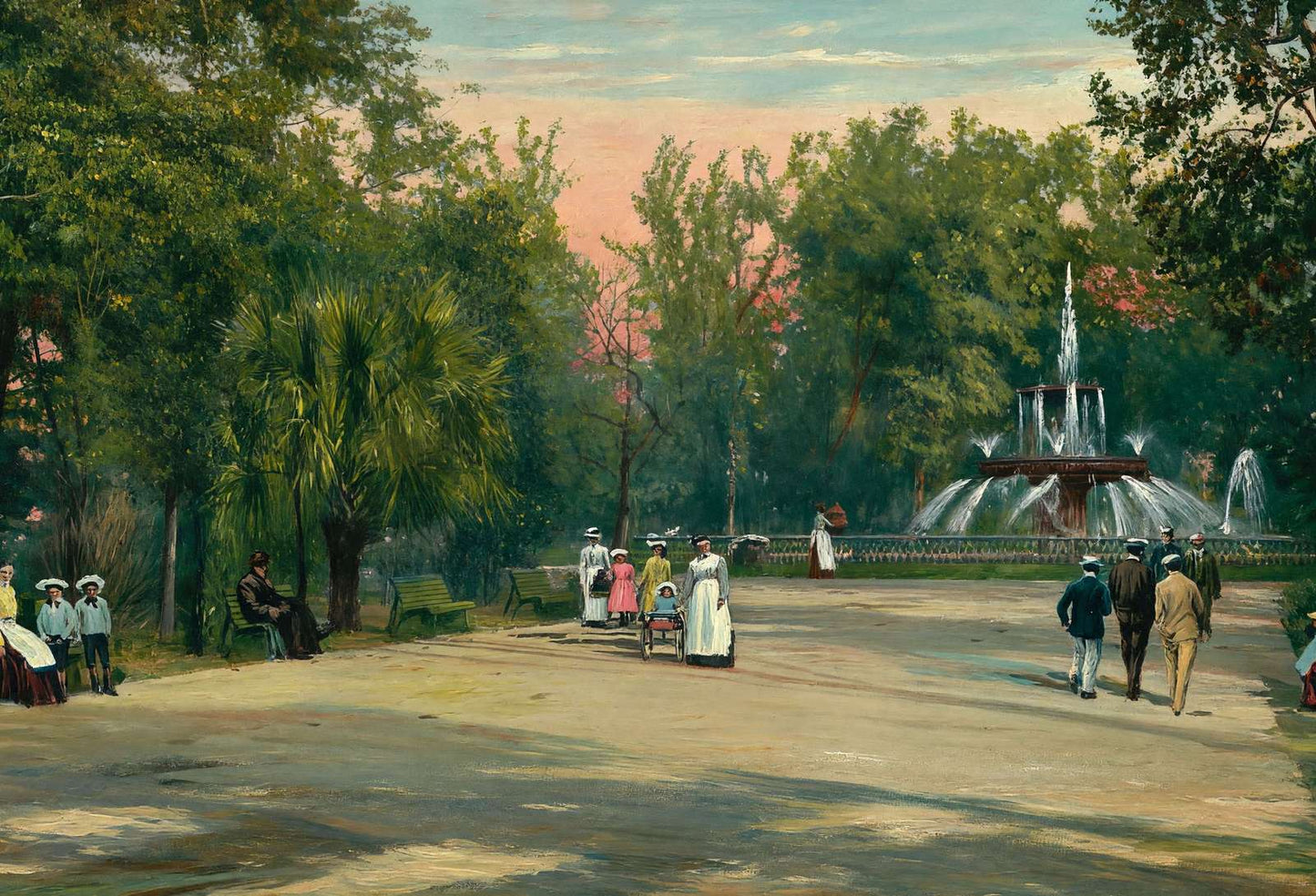 Forsyth Park Savannah GA in 1905 Art Print (7 Sizes) - Archival Paper