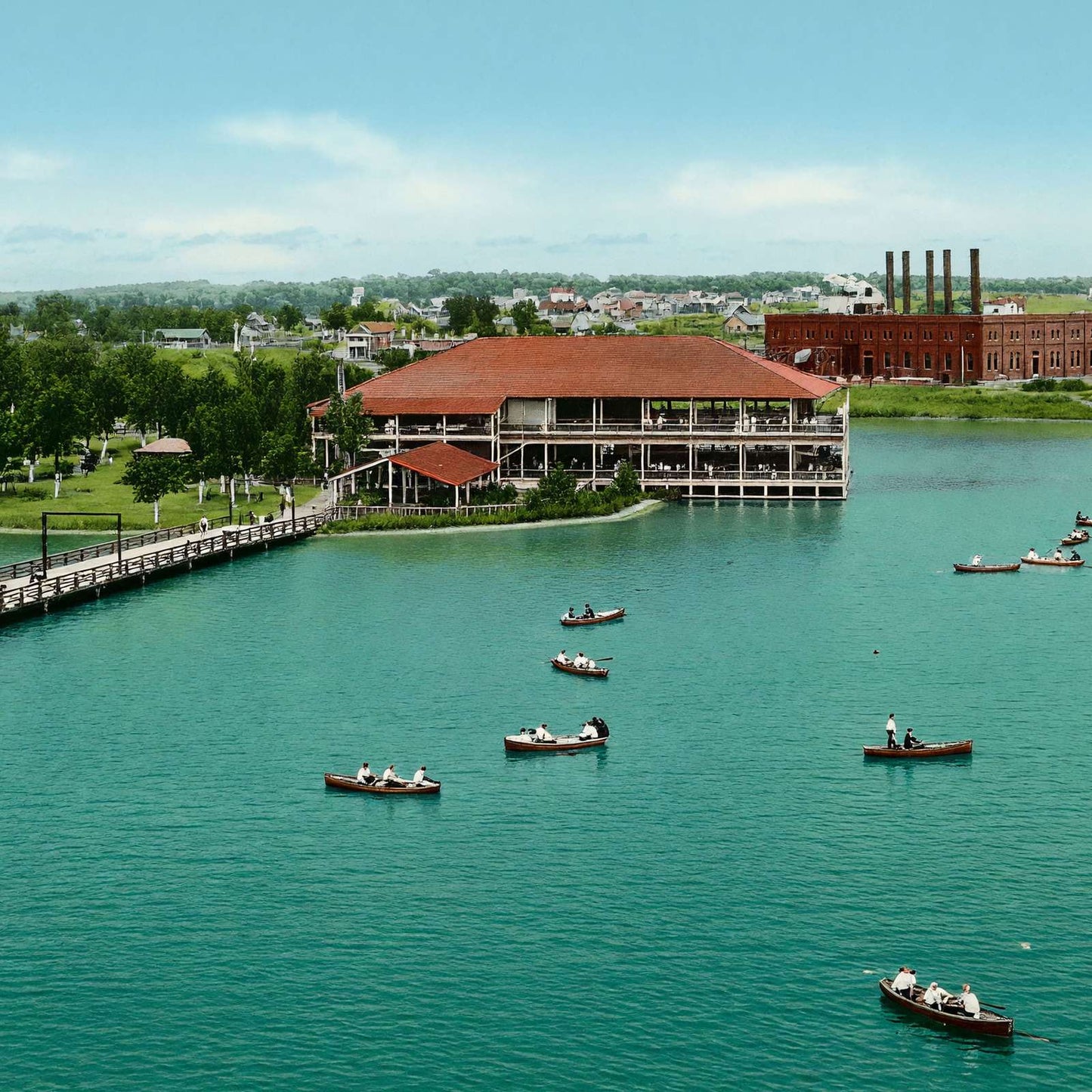 Lake Erie Hanley Park Fort Worth in 1906 Vintage Print (7 Sizes)