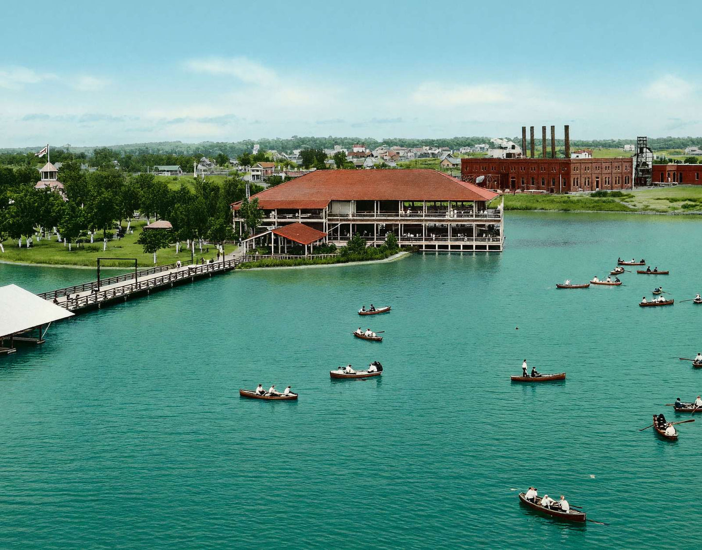 Lake Erie Hanley Park Fort Worth in 1906 Vintage Print (7 Sizes)