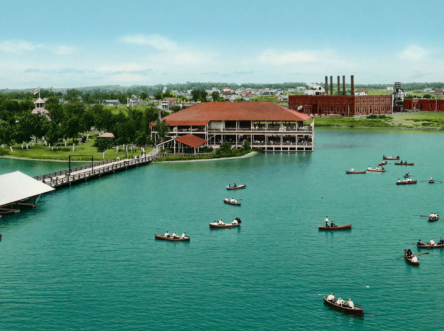 Lake Erie Hanley Park Fort Worth in 1906 Vintage Print (7 Sizes)