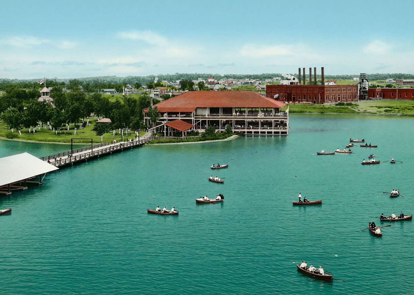 Lake Erie Hanley Park Fort Worth in 1906 Vintage Print (7 Sizes)
