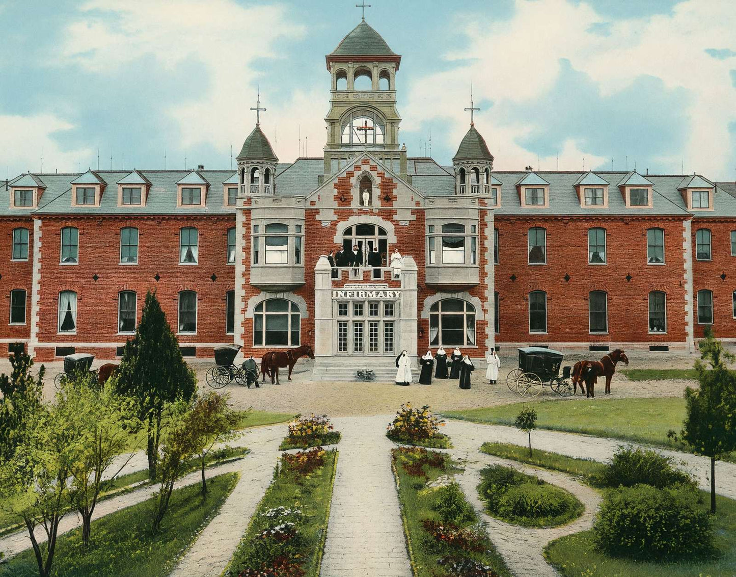 St Joseph's Infirmary Fort Worth in 1906 Vintage Print (7 Sizes) - High Quality