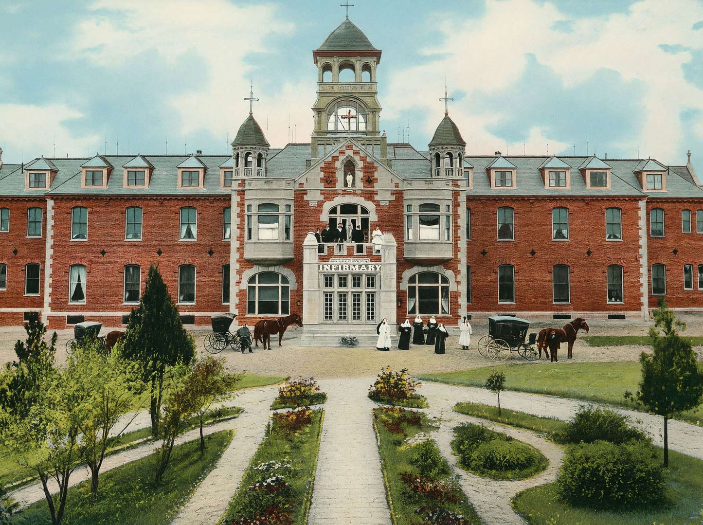 St Joseph's Infirmary Fort Worth in 1906 Vintage Print (7 Sizes) - High Quality