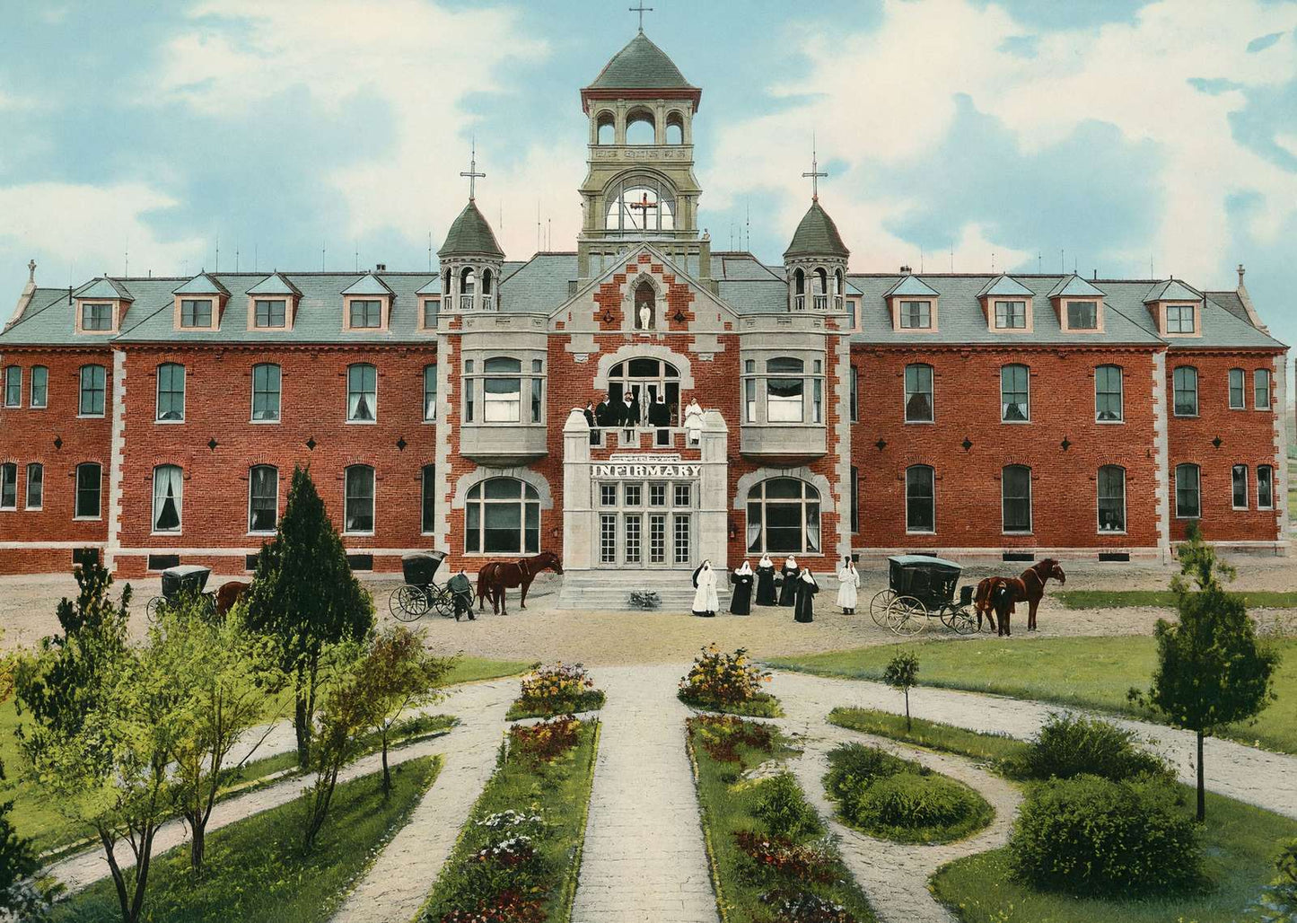St Joseph's Infirmary Fort Worth in 1906 Vintage Print (7 Sizes) - High Quality
