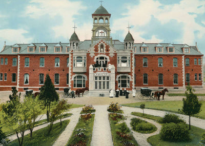 St Joseph's Infirmary Fort Worth in 1906 Vintage Print (7 Sizes) - High Quality