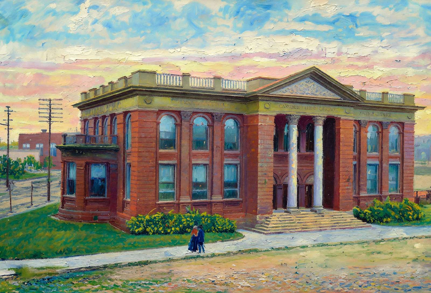 Carnegie Public Library Fort Worth in 1906 Art Print (7 Sizes) - Retouched