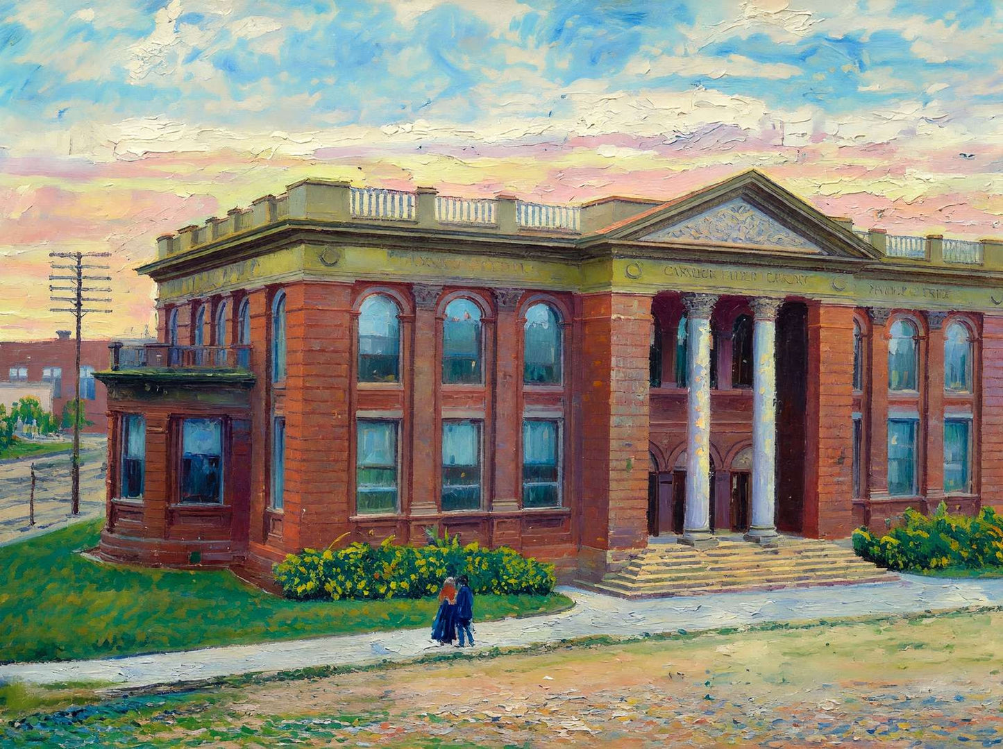 Carnegie Public Library Fort Worth in 1906 Art Print (7 Sizes) - Retouched