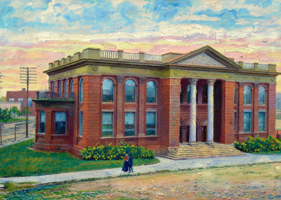 Carnegie Public Library Fort Worth in 1906 Art Print (7 Sizes) - Retouched