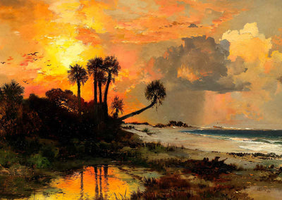 Fort George Island Painting by Thomas Moran Fine Art Print (6 Sizes)