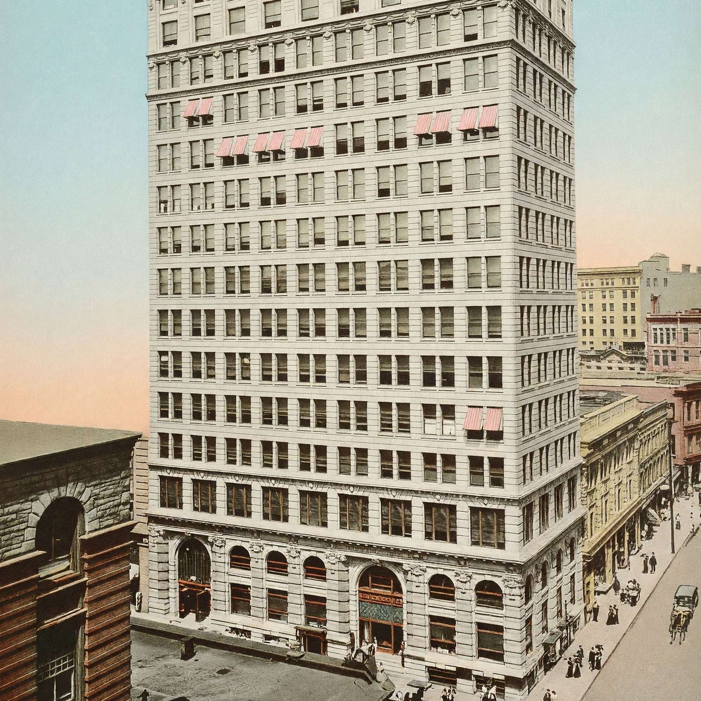 Fourth National Bank Atlanta in 1906 Vintage Print (7 Sizes) - Restored