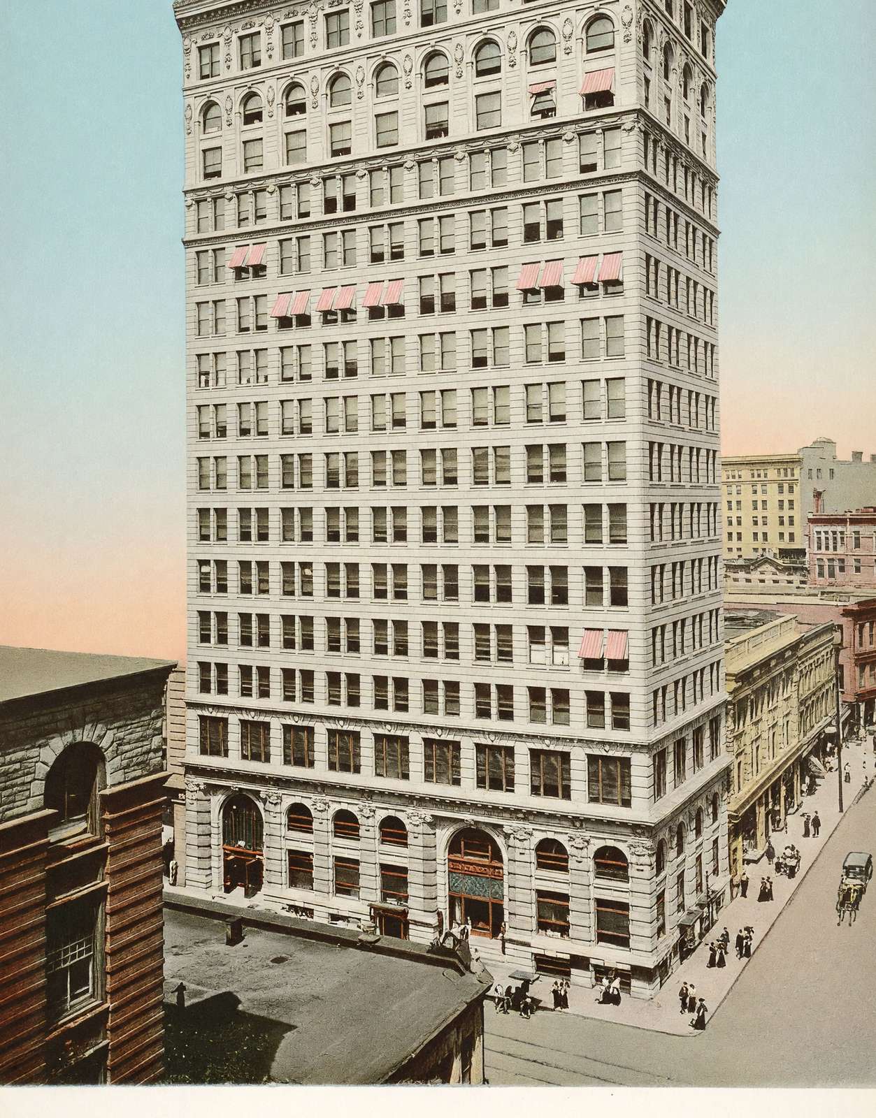 Fourth National Bank Atlanta in 1906 Vintage Print (7 Sizes) - Restored